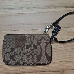 Coach Brown Patchwork Wristlet